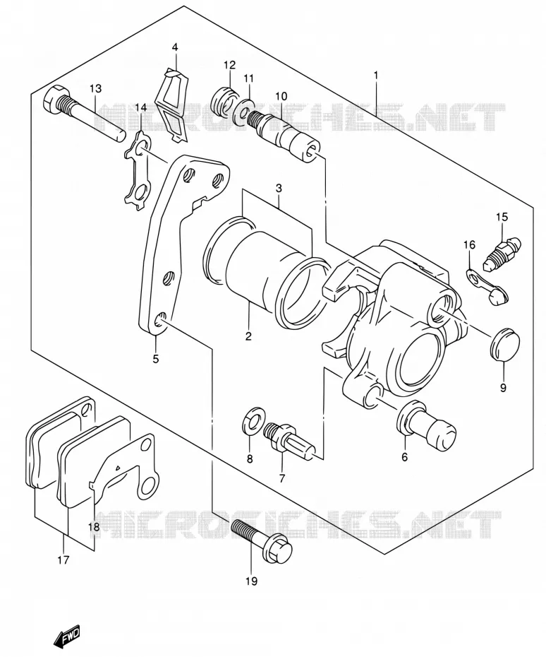 ETRIER DE FREIN AVANT (MODEL K2/K3/K4/K5 E06,E24) Suzuki MOTO 200 DR 2002  DR200SE K2 (E06,E24)