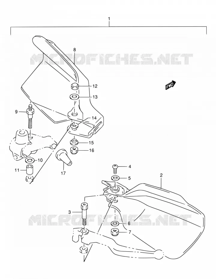 PROTEGES MAINS (MODEL K1 E24/MODEL K2 P09 OPT) Suzuki MOTO 200 DR 2002  DR200SE K2 (E06,E24)