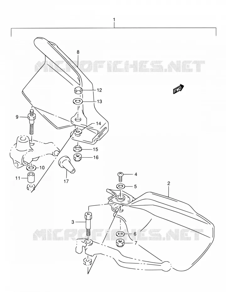 PROTEGES MAINS (MODEL K1 E24/MODEL K2 P09 OPT) Suzuki MOTO 200 DR 2004  DR200SE K4 (E06,E24)