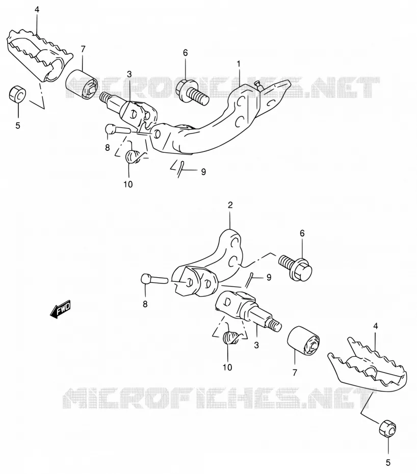 REPOSE PIED (MODELE K2/K3/K4/K5 E24) Suzuki MOTO 200 DR 2004  DR200SE K4 (E06,E24)