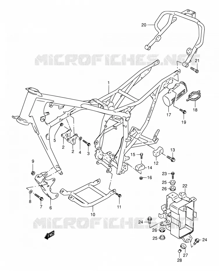 CADRE Suzuki MOTO 200 DR 2005  DR200SE K5 (E03,E28,E33)