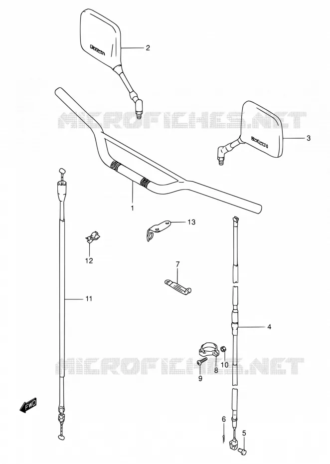 GUIDON Suzuki MOTO 200 DR 2005  DR200SE K5 (E03,E28,E33)