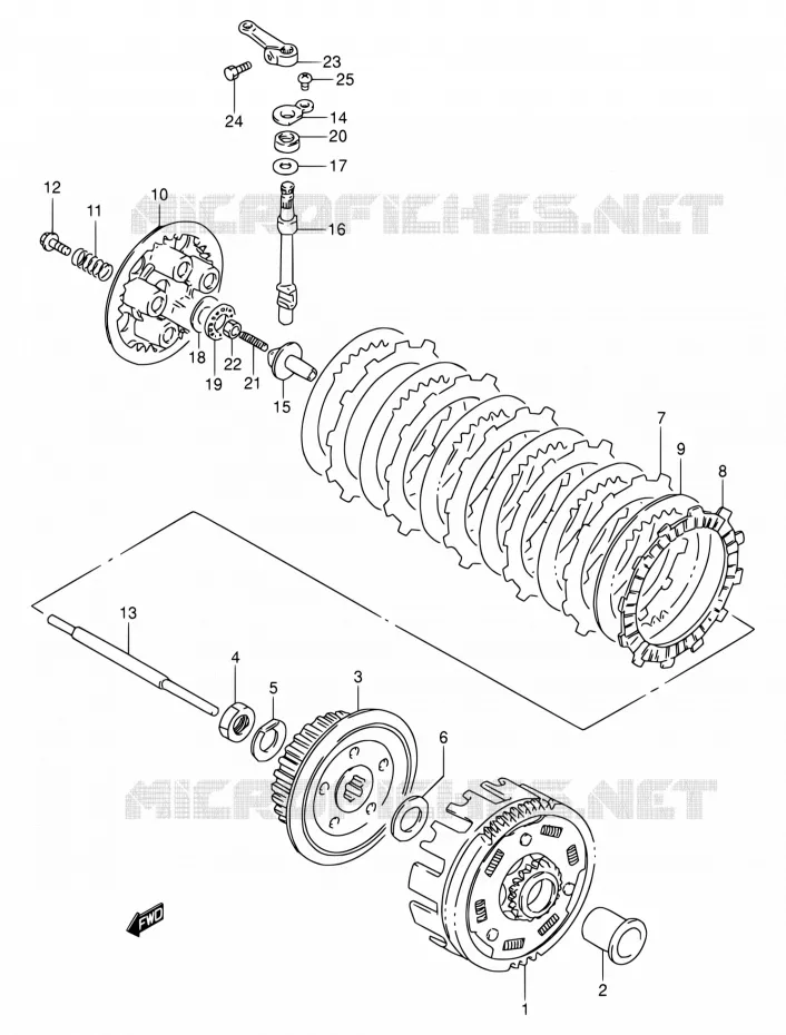 EMBRAYAGE Suzuki MOTO 200 DR 2005  DR200SE K5 (E06,E24)