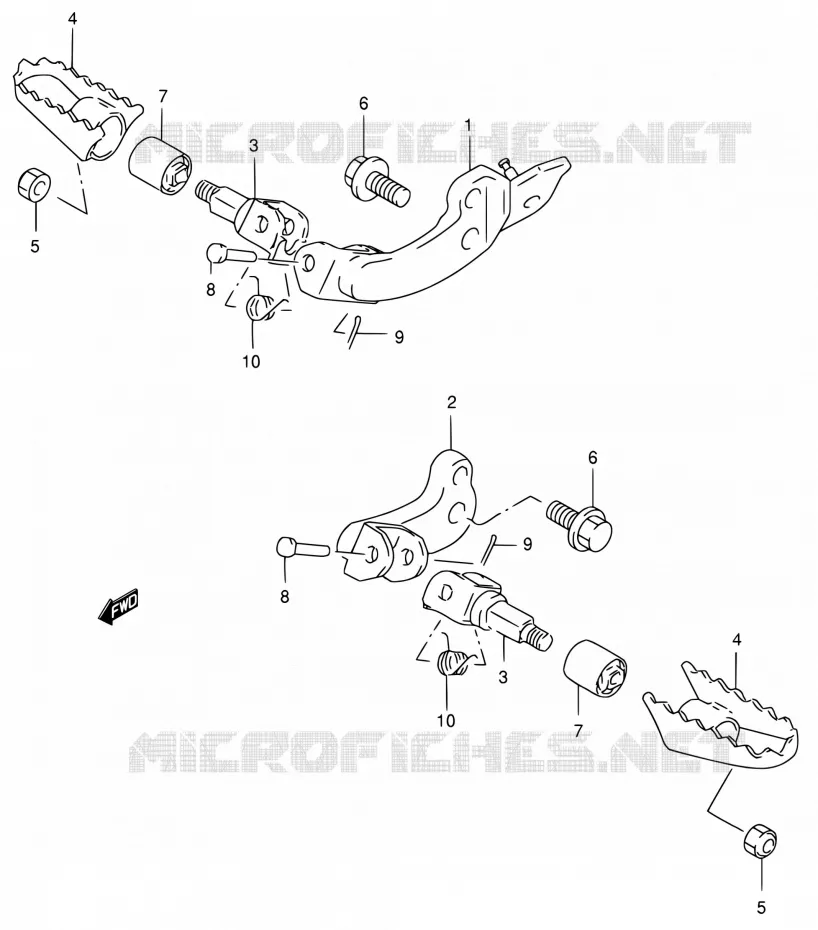 REPOSE PIED (MODELE K2/K3/K4/K5 E24) Suzuki MOTO 200 DR 2005  DR200SE K5 (E06,E24)