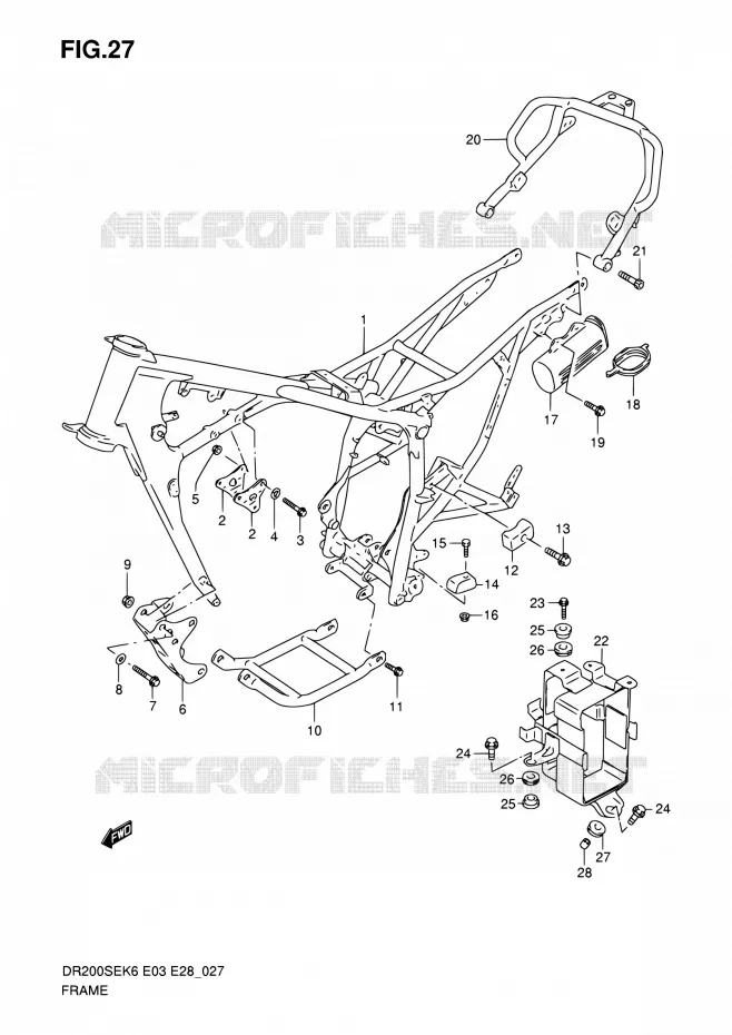 CADRE Suzuki MOTO 200 DR 2009  DR200SE K9 (E03,E28,E33)