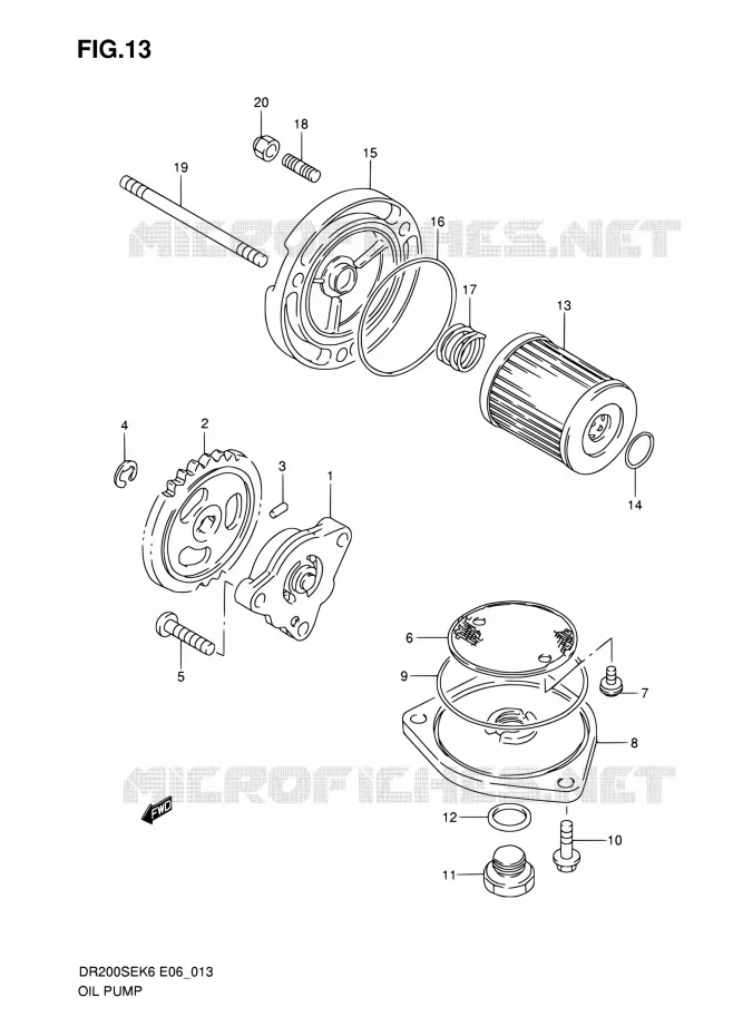 POMPE A HUILE Suzuki MOTO 200 DR 2010  DR200SE L0 (E06,E24)