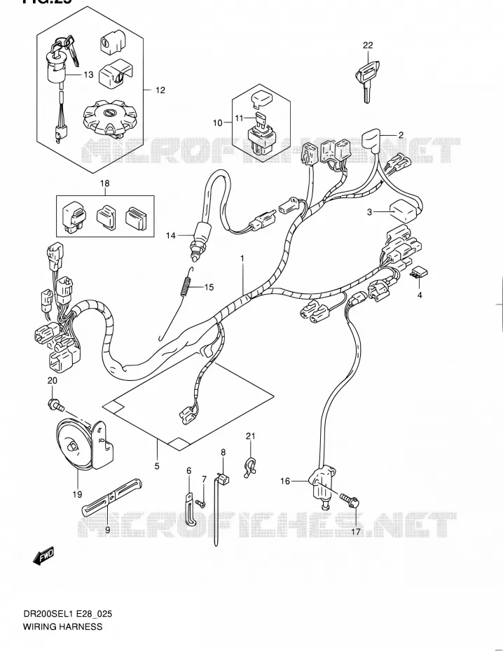 FAISCEAU ELECTRIQUE Suzuki MOTO 200 DR 2011  DR200SE L1 (E03,E28,E33)