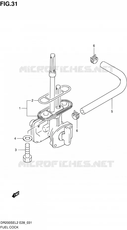 ROBINET D'ESSENCE Suzuki MOTO 200 DR 2012  DR200SE L2 (E03,E28,E33)