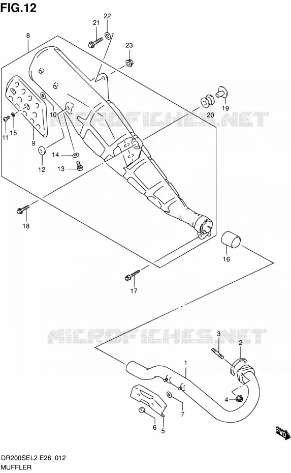 SILENCIEUX Suzuki MOTO 200 DR 2012  DR200SE L2 (E03,E28,E33)