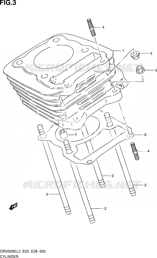 CYLINDRE Suzuki MOTO 200 DR 2013  DR200SE L3 (E03,E28,E33)