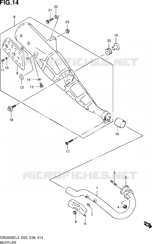 SILENCIEUX Suzuki MOTO 200 DR 2013  DR200SE L3 (E03,E28,E33)