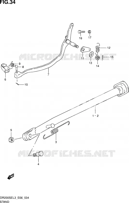 BEQUILLE (DR200SEL3 E24) Suzuki MOTO 200 DR 2013  DR200SE L3 (E06)