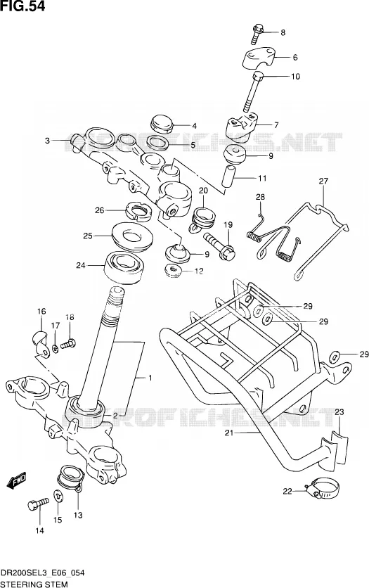 COLONNE DE DIRECTION (DR200SEL3 E24) Suzuki MOTO 200 DR 2013  DR200SE L3 (E06)