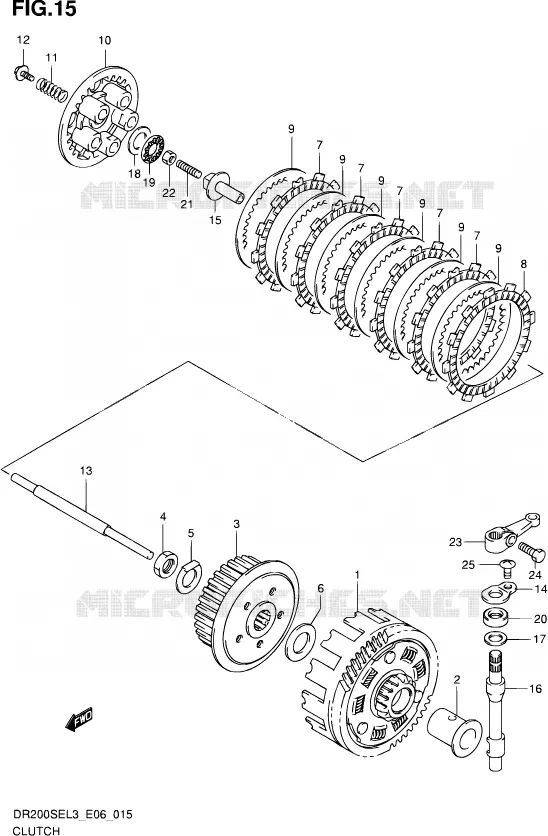 EMBRAYAGE Suzuki MOTO 200 DR 2013  DR200SE L3 (E06)