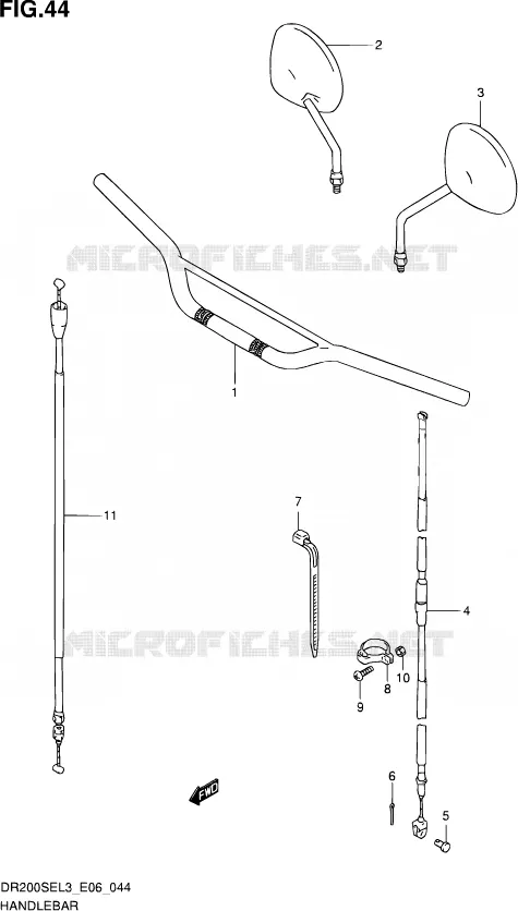 GUIDON (DR200SEL3 E06) Suzuki MOTO 200 DR 2013  DR200SE L3 (E06)
