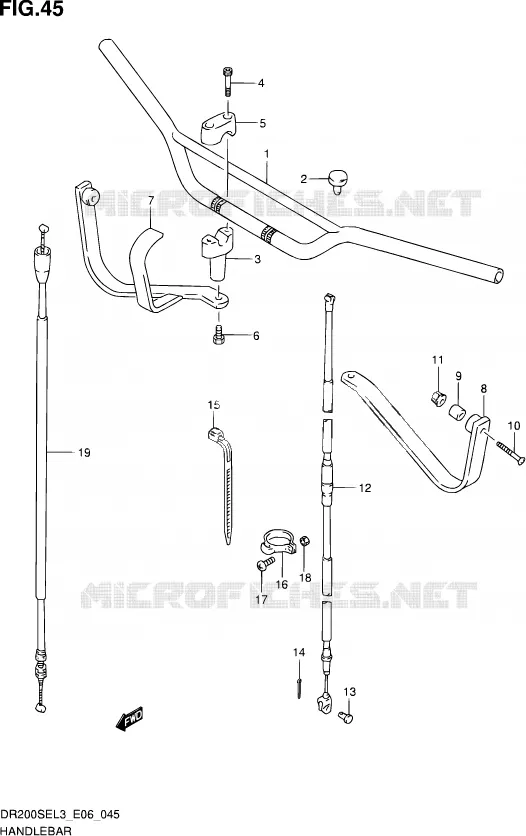 GUIDON (DR200SEL3 E24) Suzuki MOTO 200 DR 2013  DR200SE L3 (E06)