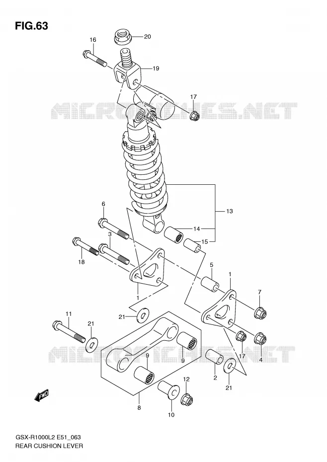 BIELLETTE DE SUSPENSION ARRIERE Suzuki MOTO 1000 GSX-R 2012  GSX-R1000L2(E51)