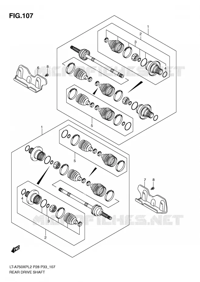 CARDAN ARRIERE Suzuki QUAD 750 KINGQUAD 2012  LT-A750XPL2(P28)
