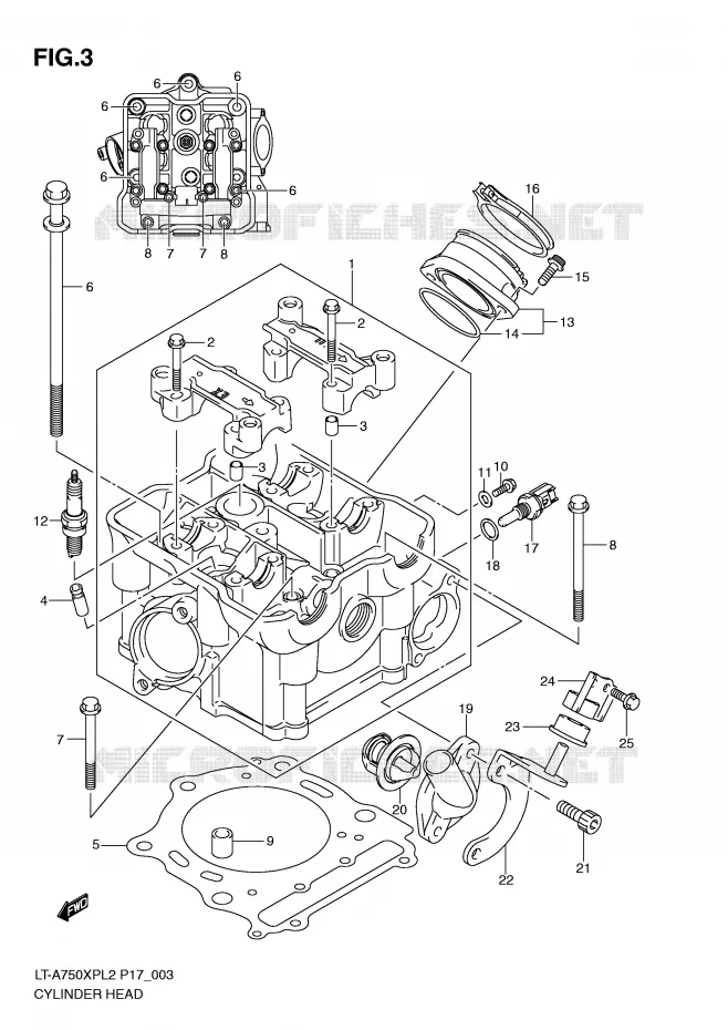 CULASSE Suzuki QUAD 750 KINGQUAD 2012  LT-A750XPL2(P17)