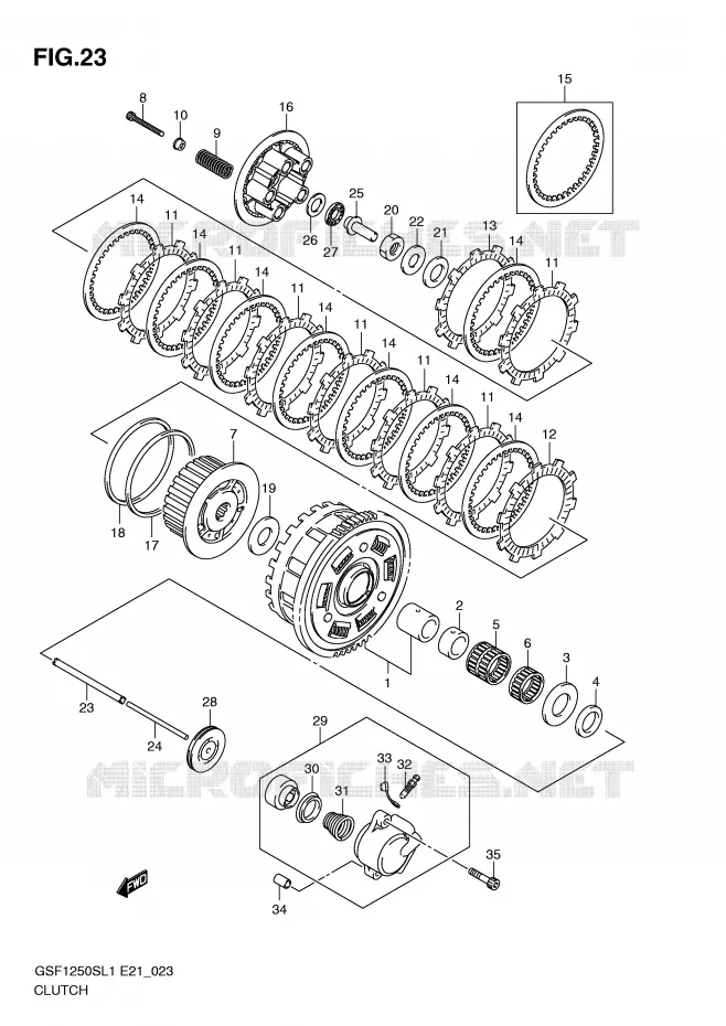 EMBRAYAGE Suzuki MOTO 1250 BANDIT 2012  GSF1250SAL1(E21)