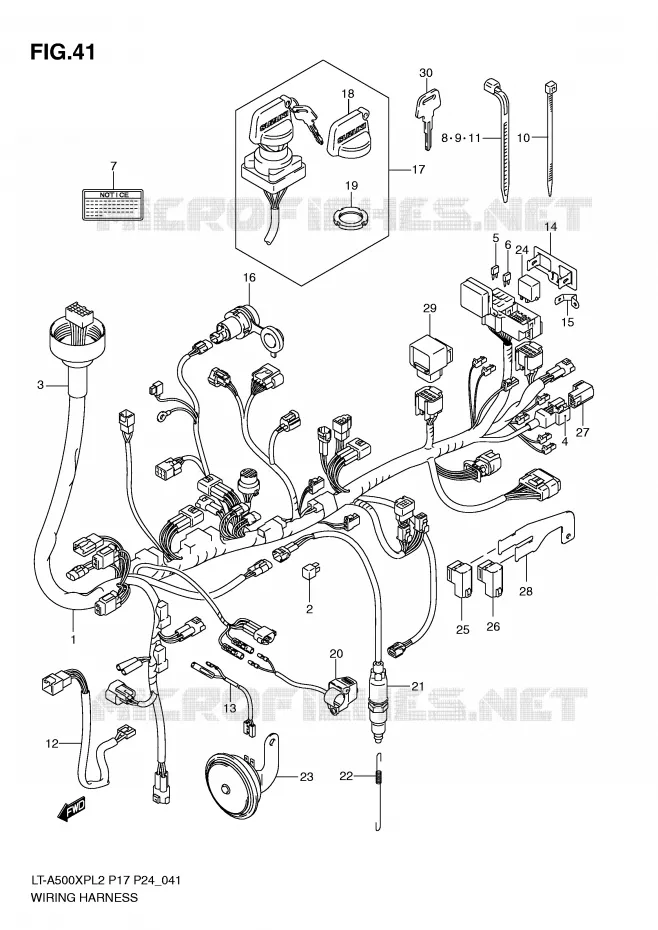 FAISCEAU ELECTRIQUE (LT-A500XPL2 P24) Suzuki QUAD 500 KINGQUAD 2012  LT-A500XPZL2(P17)