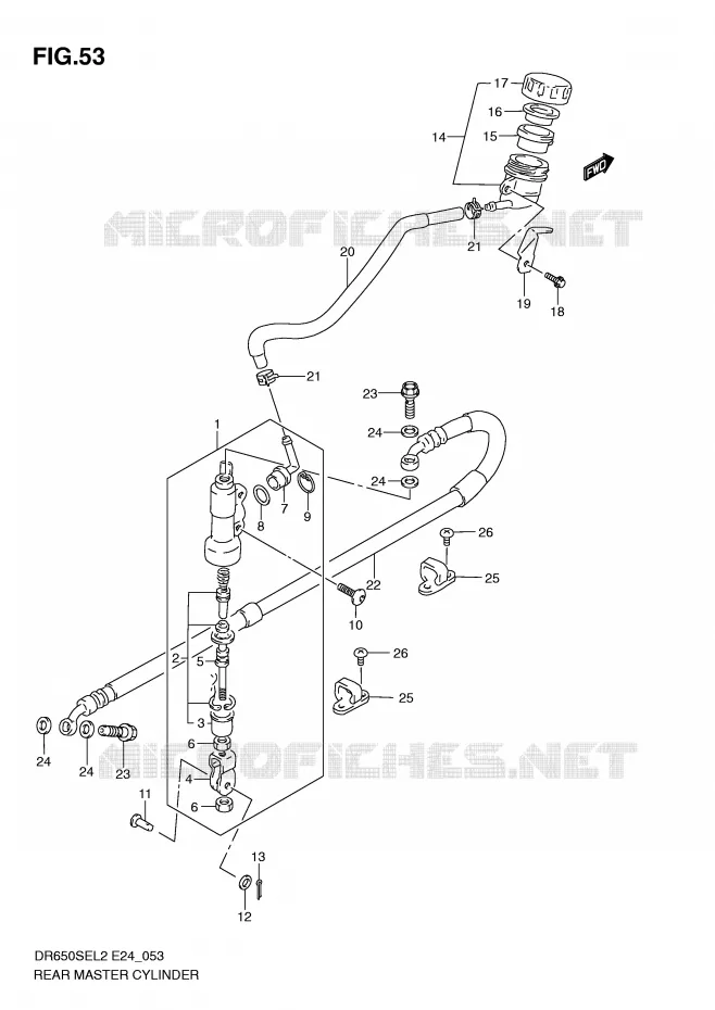 MAITRE CYLINDRE ARRIERE Suzuki MOTO 650 DR 2012  DR650SEL2(E24)