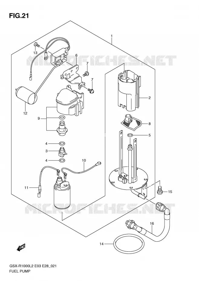 POMPE A ESSENCE Suzuki MOTO 1000 GSX-R 2012  GSX-R1000L2(E03)