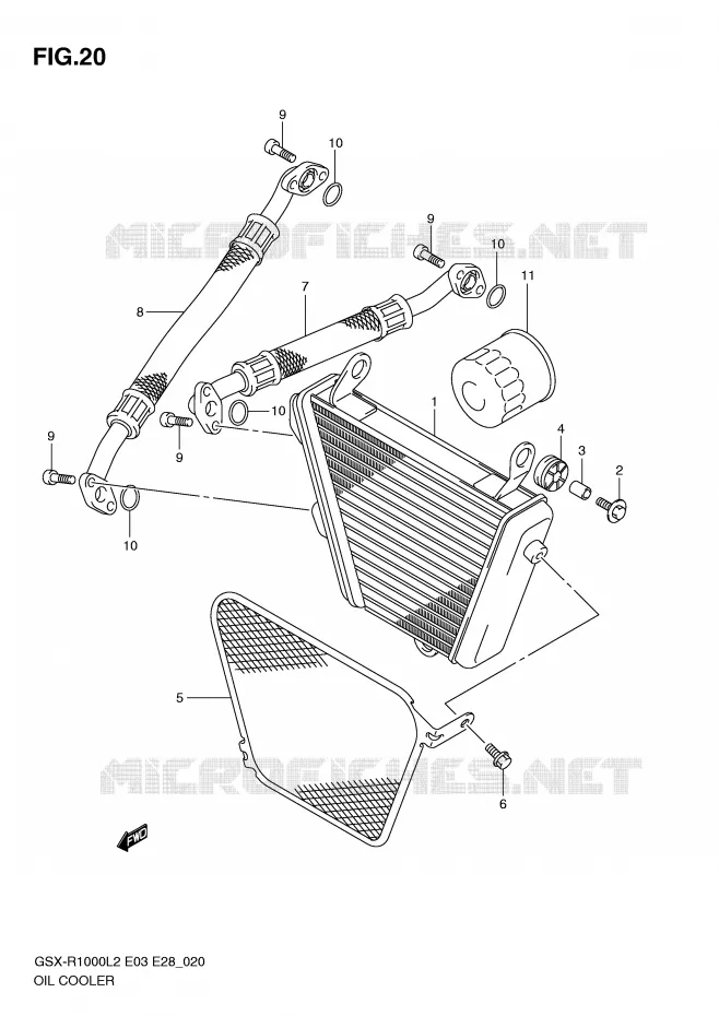 RADIATEUR D'HUILE Suzuki MOTO 1000 GSX-R 2012  GSX-R1000L2(E03)