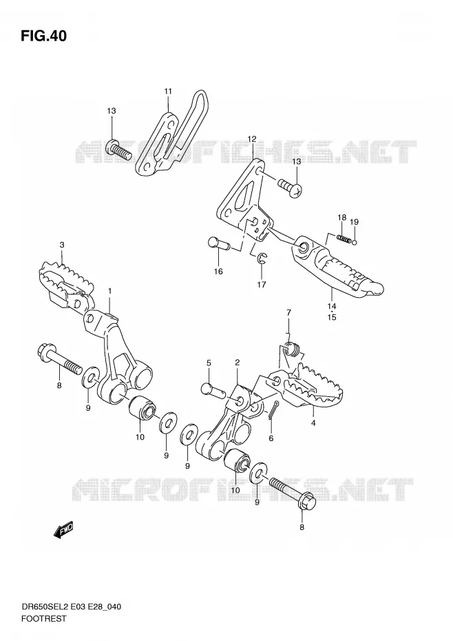 REPOSE PIED Suzuki MOTO 650 DR 2012  DR650SEL2(E03)