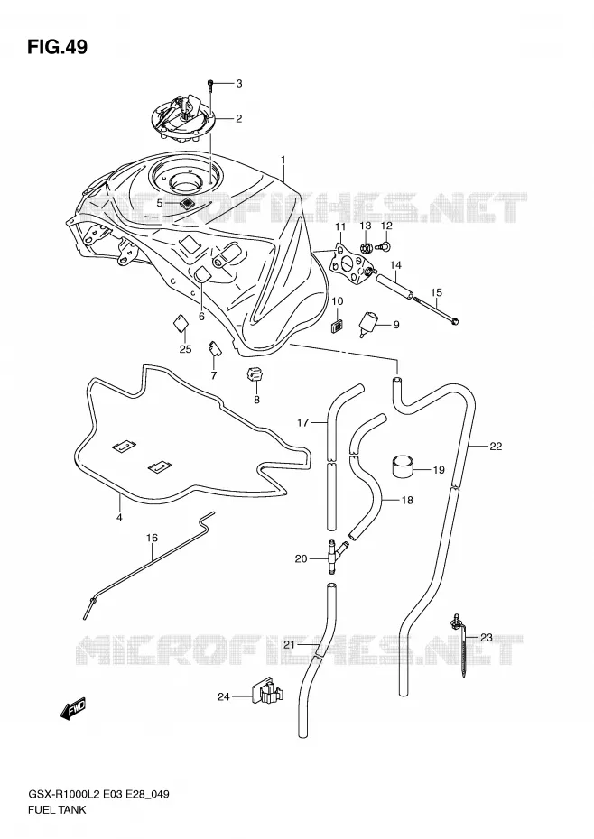 RESERVOIR D'ESSENCE (GSX-R1000L2 E03) Suzuki MOTO 1000 GSX-R 2012  GSX-R1000L2(E03)