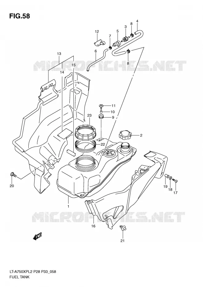 RESERVOIR D'ESSENCE Suzuki QUAD 750 KINGQUAD 2012  LT-A750XPZL2(P28)