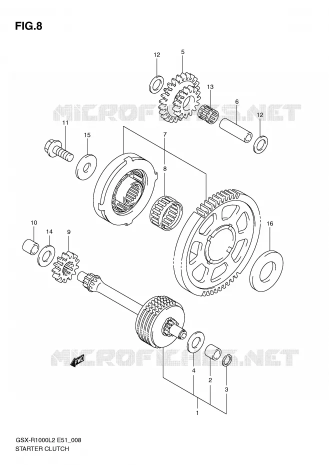 ROUE LIBRE DE DEMARREUR Suzuki MOTO 1000 GSX-R 2012  GSX-R1000L2(E51)