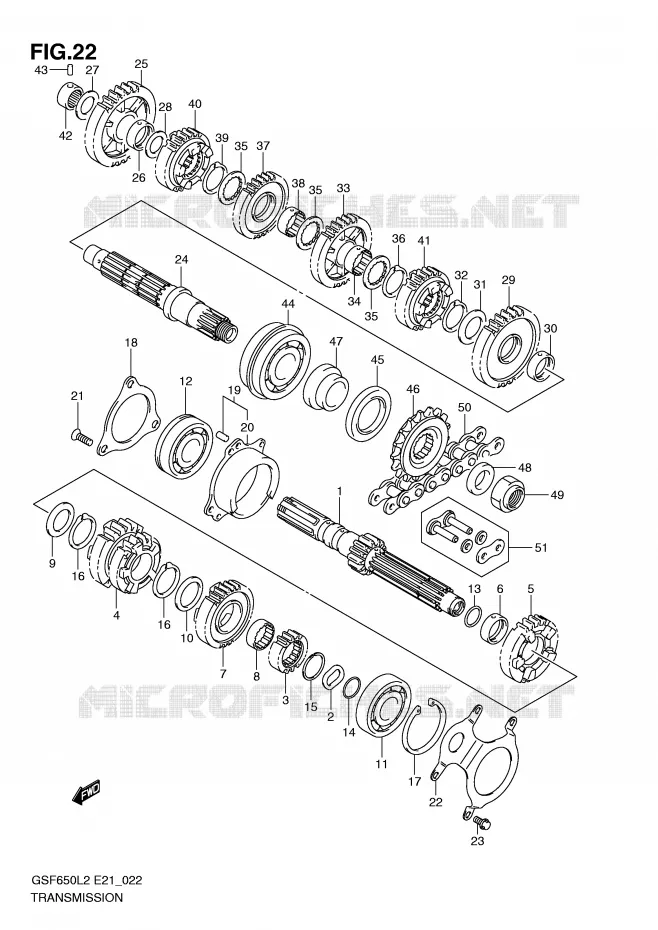 TRANSMISSION Suzuki MOTO 650 BANDIT 2012  GSF650UA L2