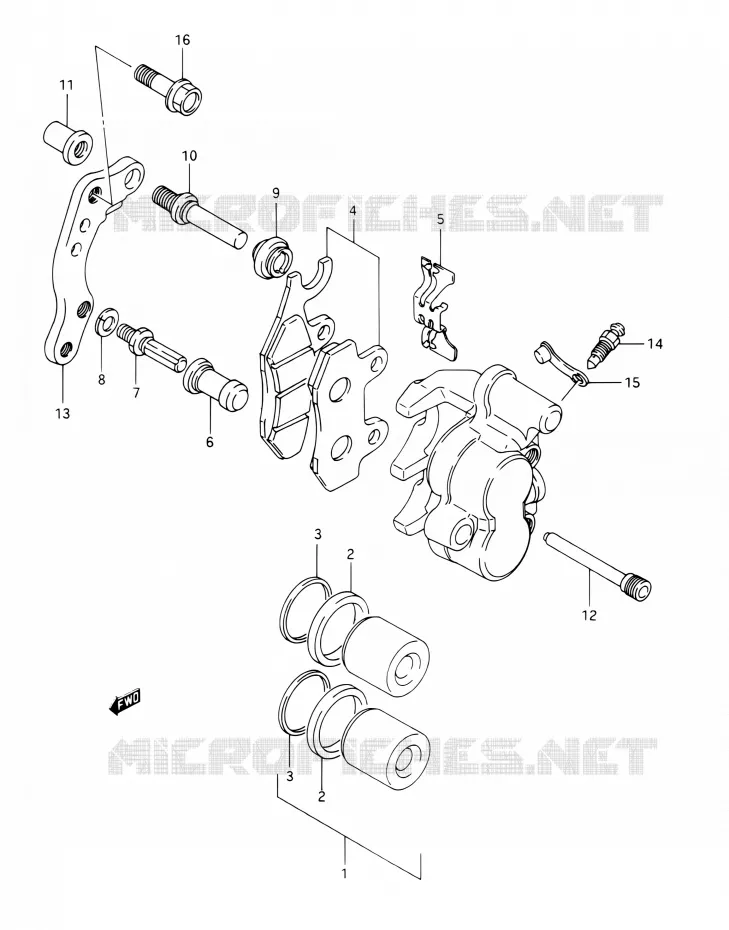 ETRIER DE FREIN AVANT (MODELE N/P/R) Suzuki MOTO 350 DR 1992  DR350 N (E03,E28,E33)
