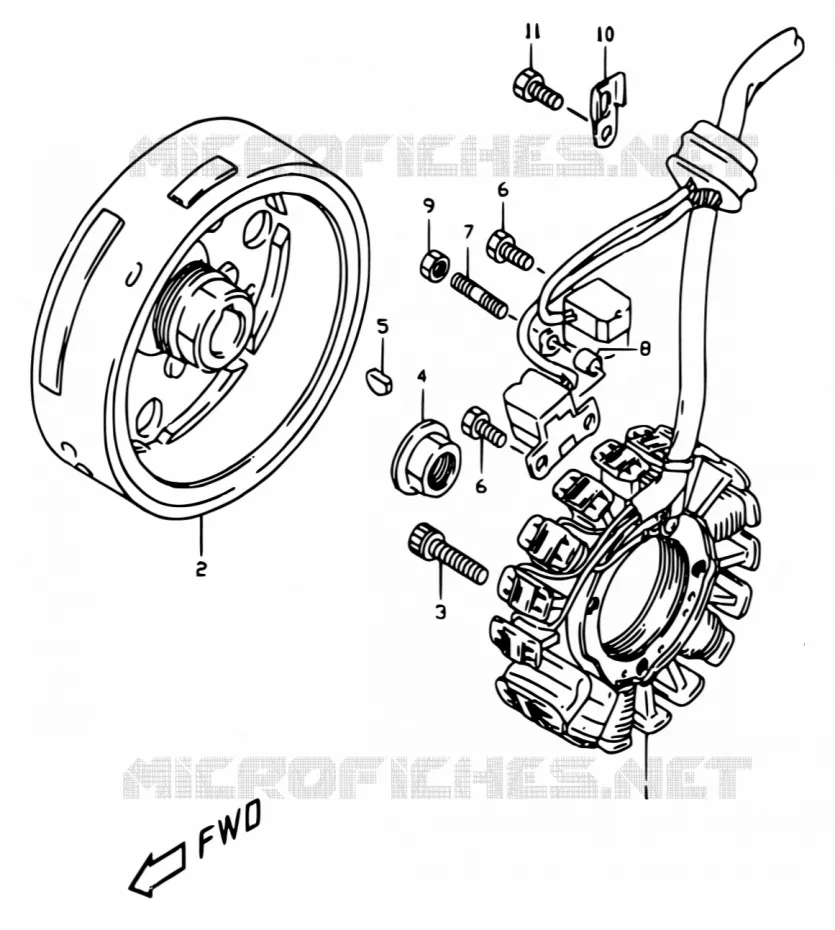 ALLUMAGE ROTOR - STATOR (MODELE W/X, E24) Suzuki MOTO 350 DR 1999  DR350 X (E01,E24)