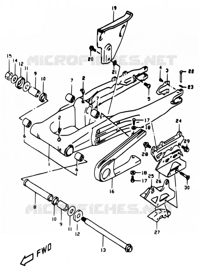 BRAS OSCILLANT ARRIERE Suzuki MOTO 350 DR 1999  DR350 X (E01,E24)