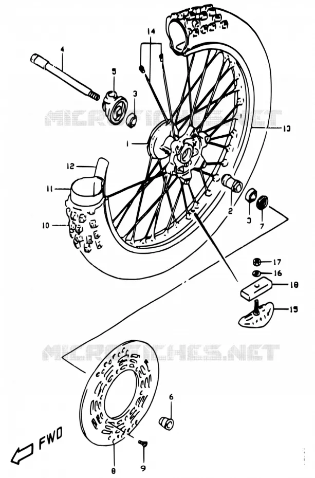 ROUE AVANT Suzuki MOTO 350 DR 1999  DR350 X (E01,E24)