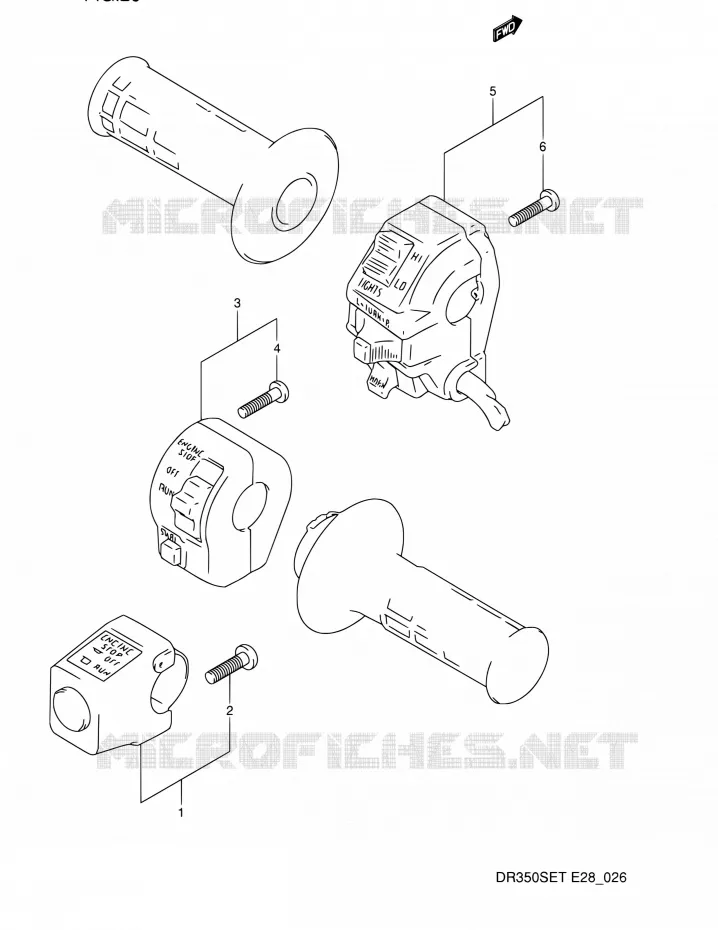 COMMODOS (MODELE L/M/N/P/R/S) Suzuki MOTO 350 DR 1994  DR350SE R (E03,E28,E33)