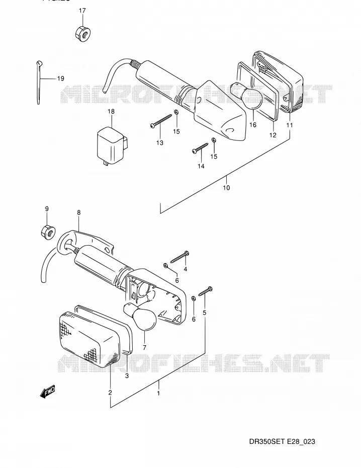 CLIGNOTANTS Suzuki MOTO 350 DR 1995  DR350SE S (E03,E28,E33)