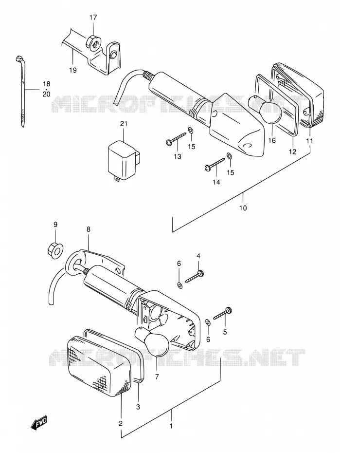 CLIGNOTANTS Suzuki MOTO 350 DR 1996  DR350SET(E22)