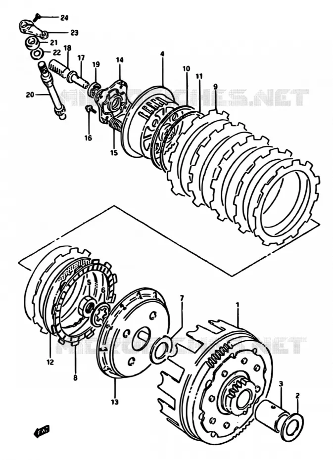 EMBRAYAGE Suzuki MOTO 600 DR 1989  DR600S F/DR600SU F