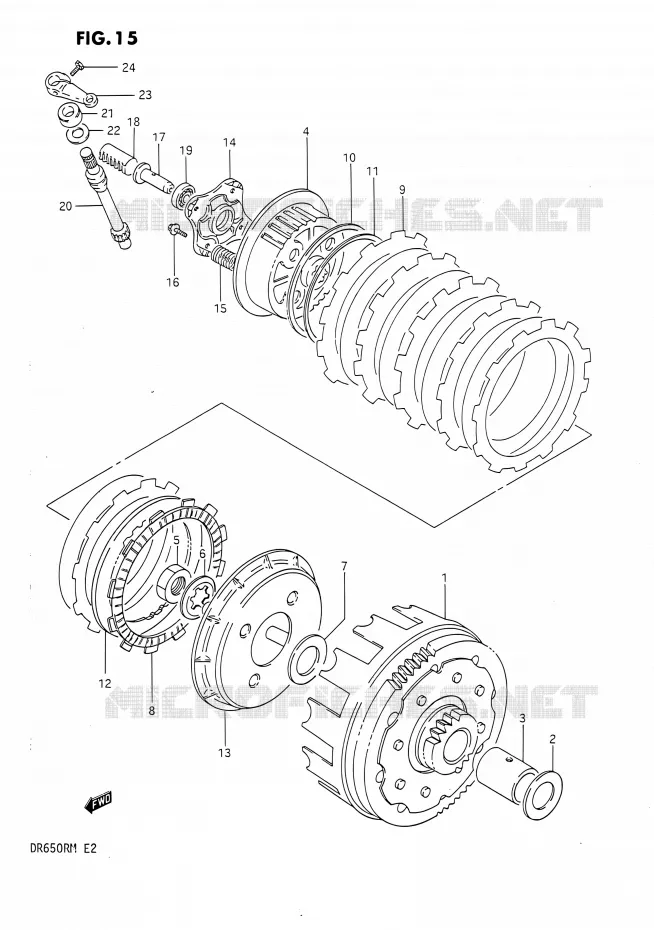 EMBRAYAGE Suzuki MOTO 650 DR 1990  DR650R L/DR650RU L