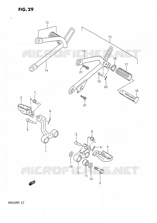 REPOSE PIED Suzuki MOTO 650 DR 1990  DR650R L/DR650RU L