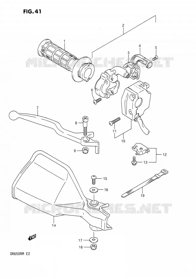 Commodo droit pour Suzuki DR 650 1991 - Suzuki