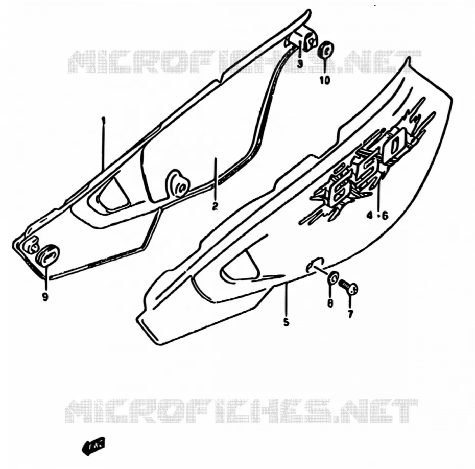 CARENAGES ARRIERE  (MODELE R) Suzuki MOTO 650 DR 1994  DR650R R/DR650RU R