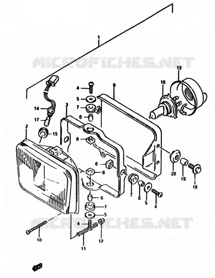 PHARE (MODELE R) Suzuki MOTO 650 DR 1994  DR650R R/DR650RU R