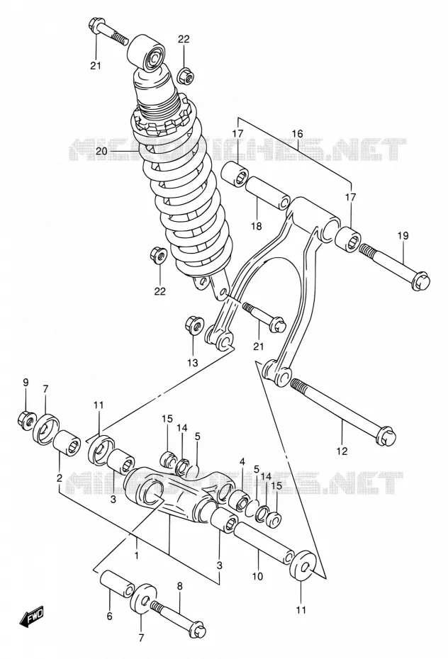 BIELLETTE D'AMORTISSEUR Suzuki MOTO 650 DR 1994  DR650RE R/DR650REU R