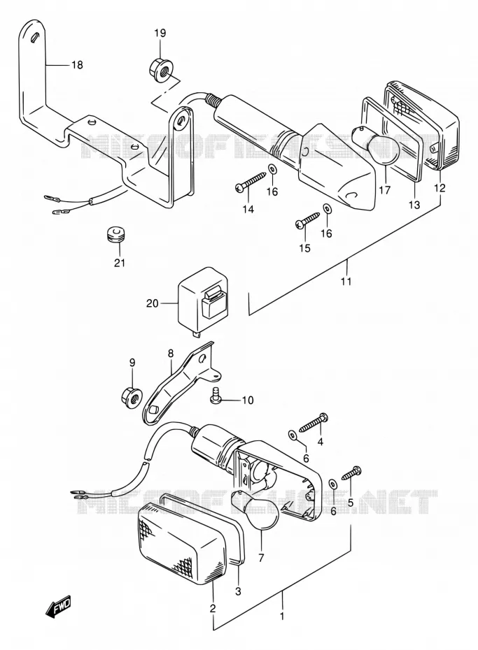 CLIGNOTANTS (MODELE R) Suzuki MOTO 650 DR 1994  DR650RE R/DR650REU R