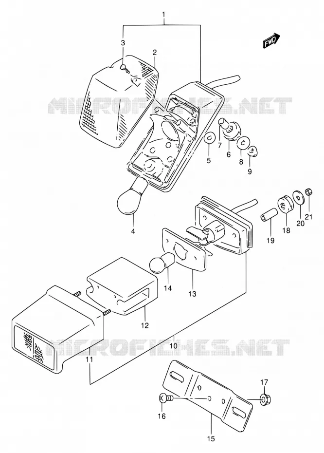 FEU ARRIERE Suzuki MOTO 650 DR 1994  DR650RE R/DR650REU R