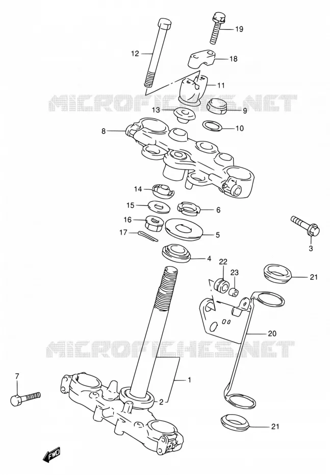 COLONNE DE DIRECTION Suzuki MOTO 650 DR 1995  DR650RE S/DR650REU S